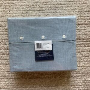 Ralph Lauren Workshirt Chambray Fitted Sheet NWT Queen